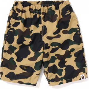 Kids' Bape 1st Camo Beach Shorts Shorts Yellow USA | LP0263523