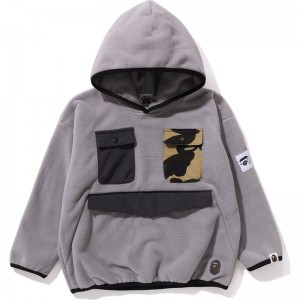 Kids' Bape 1st Camo Multi Pockets Pullover Hoodie Hoodie Grey USA | UC2435445