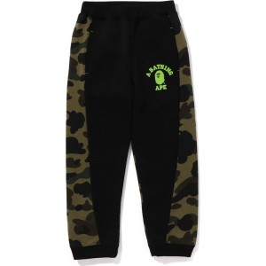 Kids' Bape 1st Camo Panel Sweat Pants Pants Black USA | YQ2818288