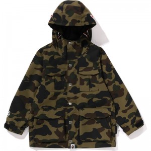 Kids' Bape 1st Camo Shark Mountain Jacket Jackets Green USA | LK2325135