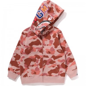 Kids' Bape 1st Camo Shark Zip Hoodie Hoodie Pink USA | UB9483643