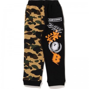 Kids' Bape 1st Camo Team Emblem Print Sweat Pants Pants Yellow USA | SD9757177