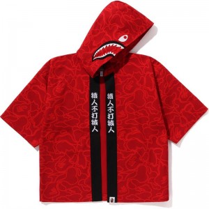 Kids' Bape 30th Anniv. Shark Kimono Jacket Jackets Red USA | YS3893883