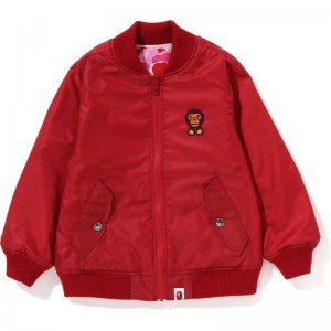 Kids' Bape Abc Camo Baby Milo Reversible Ma-1 Jacket Jackets Burgundy USA | QC6696466