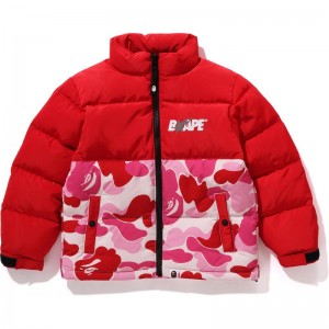 Kids' Bape Abc Camo Down Jacket Jackets Pink USA | WX9646566