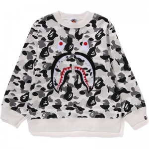 Kids' Bape Abc Camo Shark Patch Crewneck Sweatshirts Grey USA | DG5280620