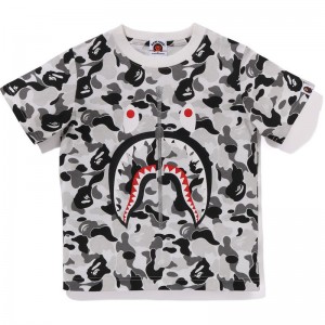 Kids' Bape Abc Camo Shark Tee Cut And Sewn Grey USA | BB0329339