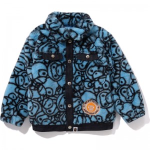 Kids' Bape All Baby Milo Faux Fur Jacket Jackets Sax USA | UB1039509