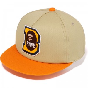 Kids' Bape Ape Head B Patch Cap Caps Beige USA | VC7797977