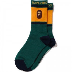 Kids' Bape Ape Head Line Socks Socks Green USA | BF7279529