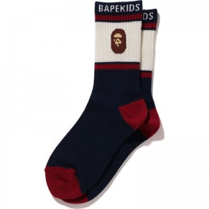 Kids' Bape Ape Head Line Socks Socks Navy USA | BG2753073