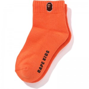 Kids' Bape Ape Head One Point Socks Socks Orange USA | UM8215625