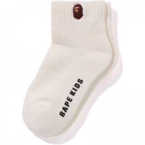 Kids' Bape Ape Head One Point Socks Socks White USA | HX5590850