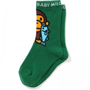 Kids' Bape Baby Milo Black Bass Socks Socks Green USA | HW9936096