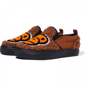 Kids' Bape Baby Milo Boa Slip On Slip On Brown USA | CA5324534