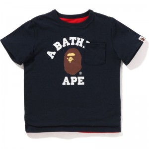 Kids' Bape Baby Milo College Reversible Tee Cut And Sewn Navy USA | DB6771971