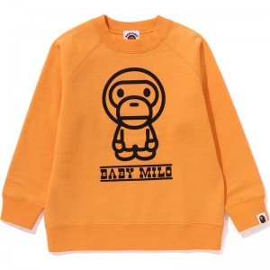 Kids' Bape Baby Milo Crewneck Sweatshirts Orange USA | TI8967297