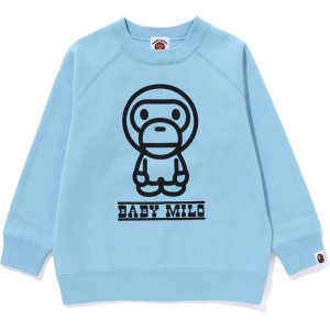 Kids' Bape Baby Milo Crewneck Sweatshirts Sax USA | VT0189519