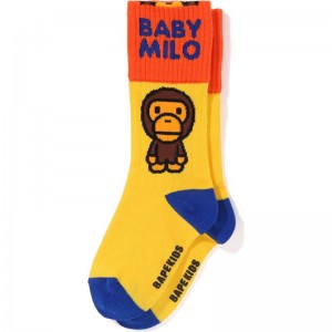 Kids' Bape Baby Milo Cuffs Socks Socks Yellow USA | UW7522252