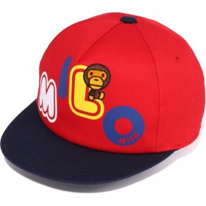 Kids' Bape Baby Milo Font Cap Caps Red USA | QS7336536