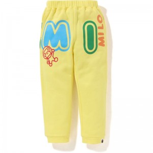 Kids' Bape Baby Milo Font Sweat Pants Pants Yellow USA | TF8982792