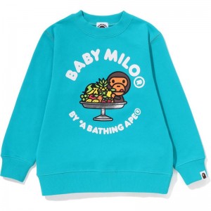 Kids' Bape Baby Milo Fruit Crewneck Sweatshirts Green USA | OV3792572