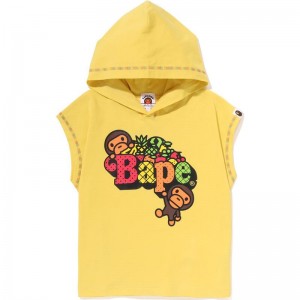 Kids' Bape Baby Milo Fruit S/S Pullover Hoodie Hoodie Yellow USA | CY3263223