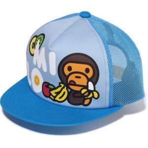 Kids' Bape Baby Milo Fruits Mesh Cap Caps Sax USA | HT4965095