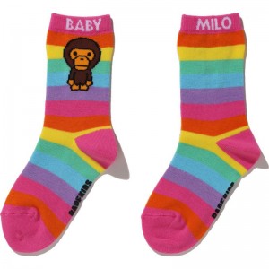 Kids' Bape Baby Milo Hoop Socks Socks Pink USA | NP5917397