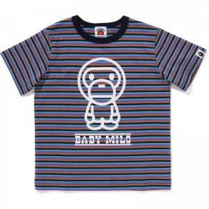 Kids' Bape Baby Milo Hoop Tee Cut And Sewn Navy USA | XO9016206