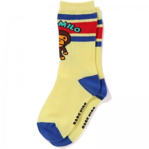 Kids' Bape Baby Milo Line Rib Socks Socks Yellow USA | MA1245125