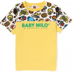 Kids' Bape Baby Milo Mixed Fruit Tee Cut And Sewn Yellow USA | MC5599159