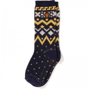 Kids' Bape Baby Milo Nordic Socks Socks Navy USA | EV8634464