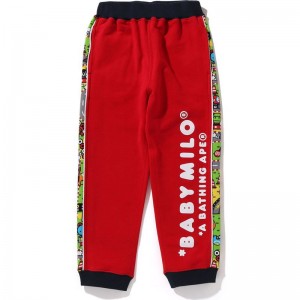 Kids' Bape Baby Milo Racing Sweat Pants Pants Red USA | DY7564254