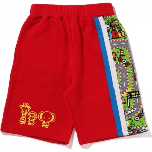 Kids' Bape Baby Milo Racing Sweat Shorts Shorts Red USA | WA9063003