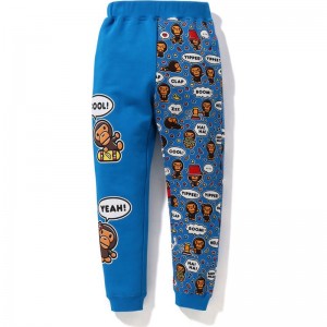 Kids' Bape Baby Milo Speech Balloon Slim Sweat Pant Pants Blue USA | NU3432042