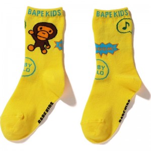 Kids' Bape Baby Milo Speech Balloon Socks Socks Yellow USA | SD8476446