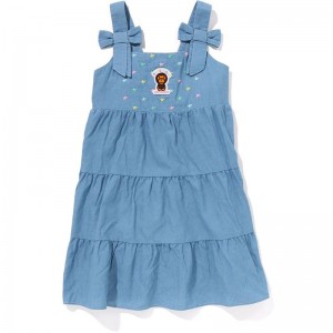 Kids' Bape Baby Milo Sta Light Denim Onepiece Dress Light Indigo USA | IW3206426