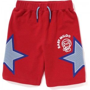 Kids' Bape Baby Milo Sta Mesh Sweat Shorts Shorts Burgundy USA | BB4713973