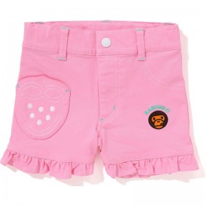 Kids' Bape Baby Milo Strawberry Frill Shorts Shorts Pink USA | OB7649569