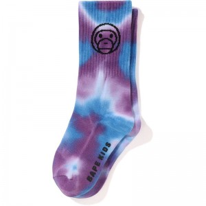 Kids' Bape Baby Milo Tie Dye Rib Socks Socks Blue USA | TZ0951191