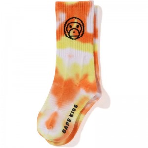 Kids' Bape Baby Milo Tie Dye Rib Socks Socks Orange USA | FV6927997