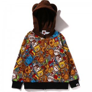 Kids' Bape Baby Milo Toy Box Zip Hoodie Hoodie Brown USA | WQ3907197