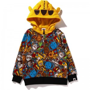 Kids' Bape Baby Milo Toy Box Zip Hoodie Hoodie Yellow USA | US1443843