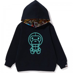 Kids' Bape Baby Milo Toy Pullover Hoodie Hoodie Navy USA | ZZ4484944