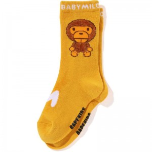 Kids' Bape Baby Milo Toy Socks Socks Yellow USA | XB7274024