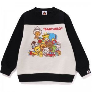 Kids' Bape Baby Milo Ufo Game Crewneck Sweatshirts Black USA | ON9924294