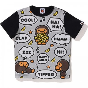 Kids' Bape Big Baby Milo Speech Balloon Tee Cut And Sewn Black USA | KT8873383