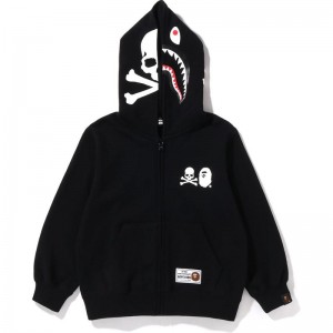 Kids' Bape Bk15th Anniversary X Mastermind Shark Zip Hoodie Hoodie Black USA | TB5224724