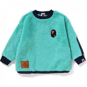 Kids' Bape Boa Crewneck Relaxed Fit Sweatshirts Green USA | DB6123713